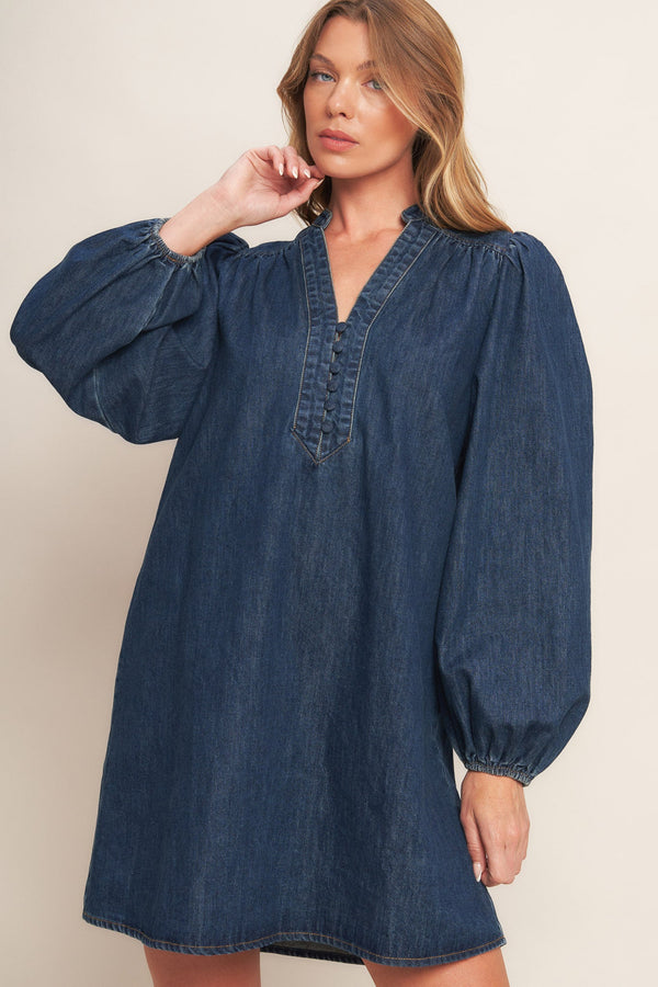 canyon-breeze-denim-mini-dress Flying Tomato - Sophia's StyleDRESSES-1